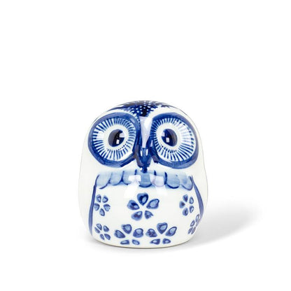 Blue & White Porcelain Owl Accent by Rust & Cinder