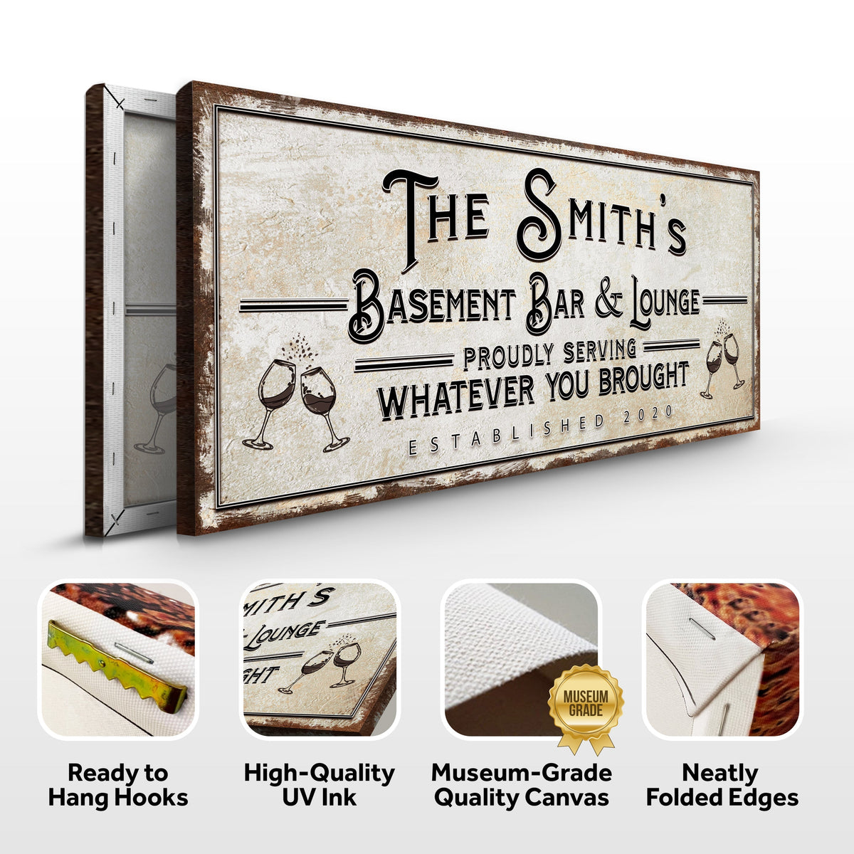 Basement Bar And Lounge Sign by Tailored Canvases