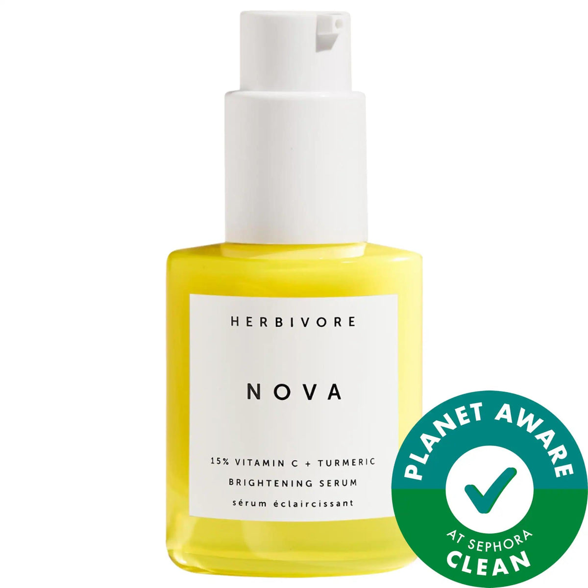 Herbivore Nova: 15% Vitamin C + Turmeric Brightening Serum - Visibly Improve Dark Spots, Even Skin Tone - Vegan & Cruelty-Free by Beauty Care Bag