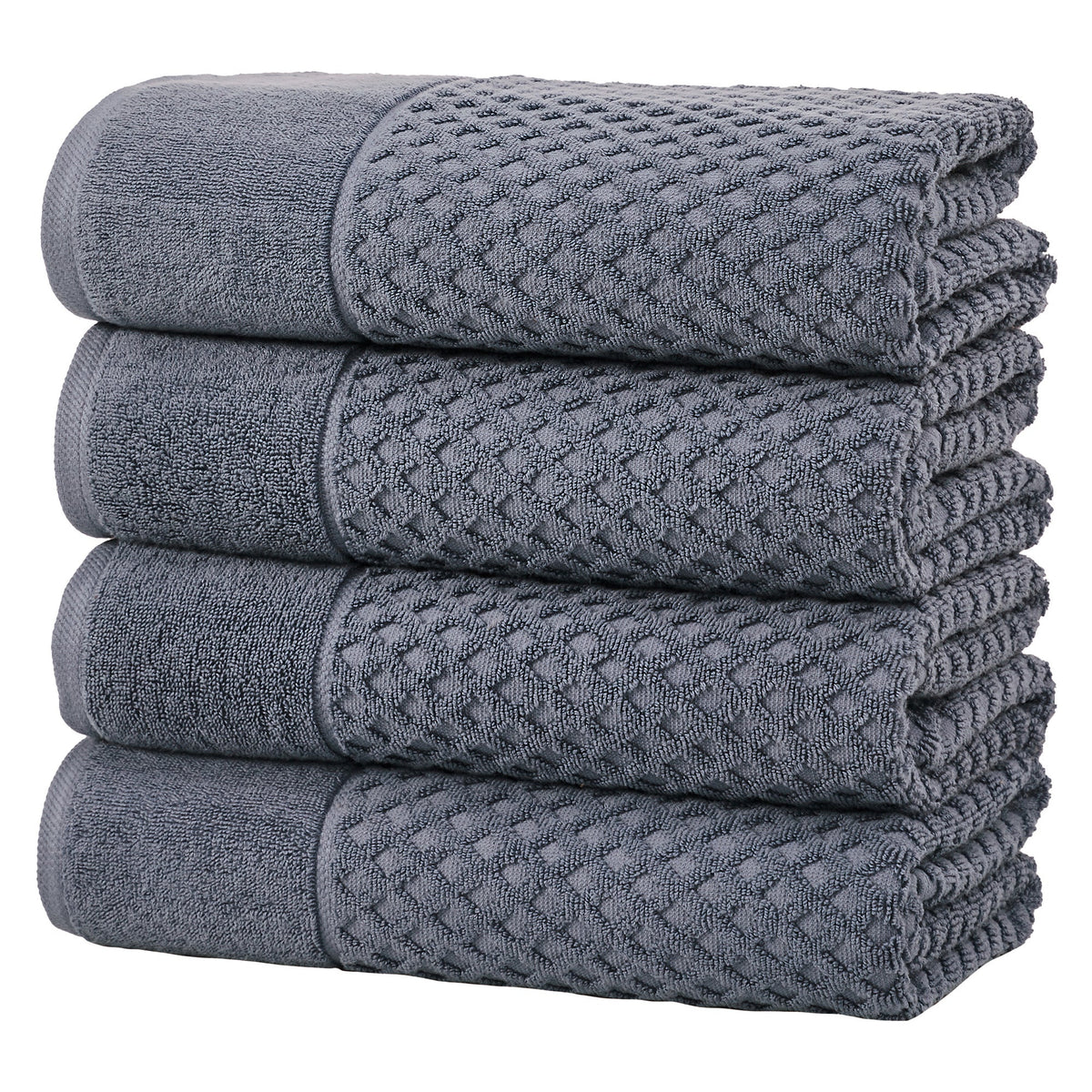 Cotton Diamond Waffle Weave Bath Towel Set - Grayson Collection by Great Bay Home