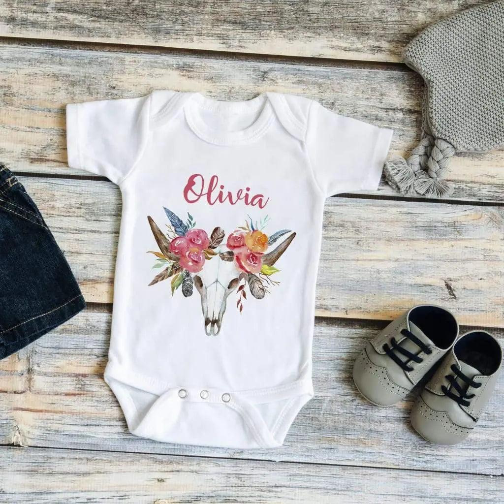 Boho Baby Bodysuit // Boho Baby Girl Clothes // Boho Baby Girl Gift // Boho Baby Shower Gift by Joyful Moose
