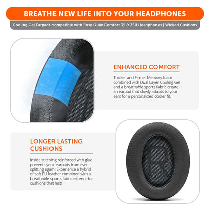Bose QC35 Cooling Gel Earpads - WC FreeZeCooling Gel Ear PadsTorqelo.com