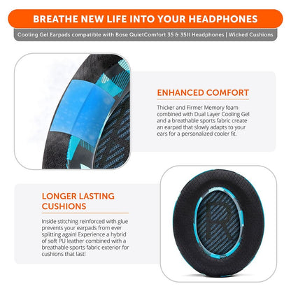 Bose QC35 Cooling Gel Earpads - WC FreeZeCooling Gel Ear PadsTorqelo.com