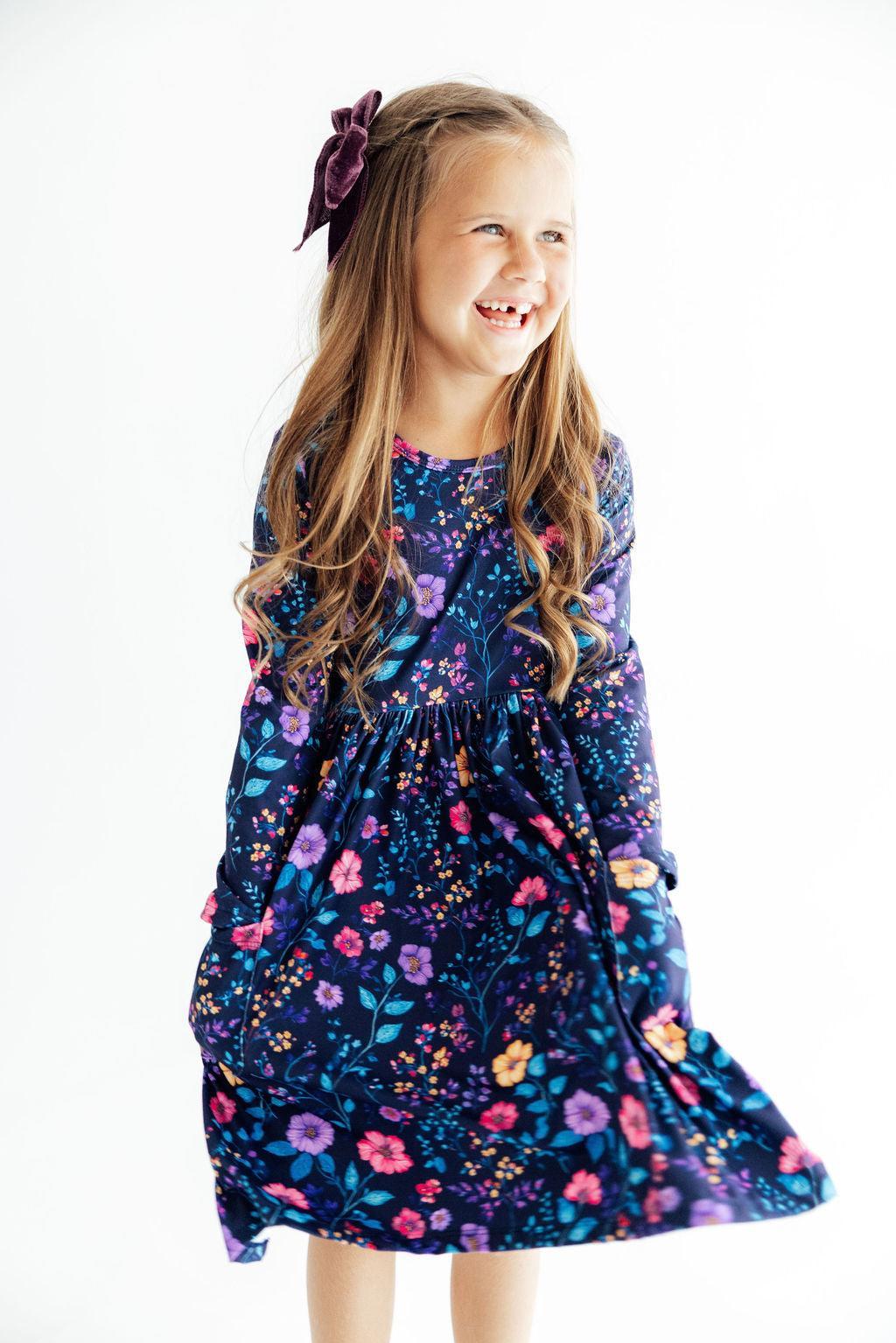Botanical Beauty L/S Pocket Twirl DressTwirl Dress - L/S - PocketTorqelo.com