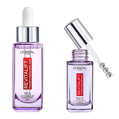 L'Oreal Revitalift: Hyaluronic Acid Anti-Aging Serum Set - Reduce Wrinkles, Dark Circles & Deeply Hydrate for Youthful Skin by Beauty Care Bag