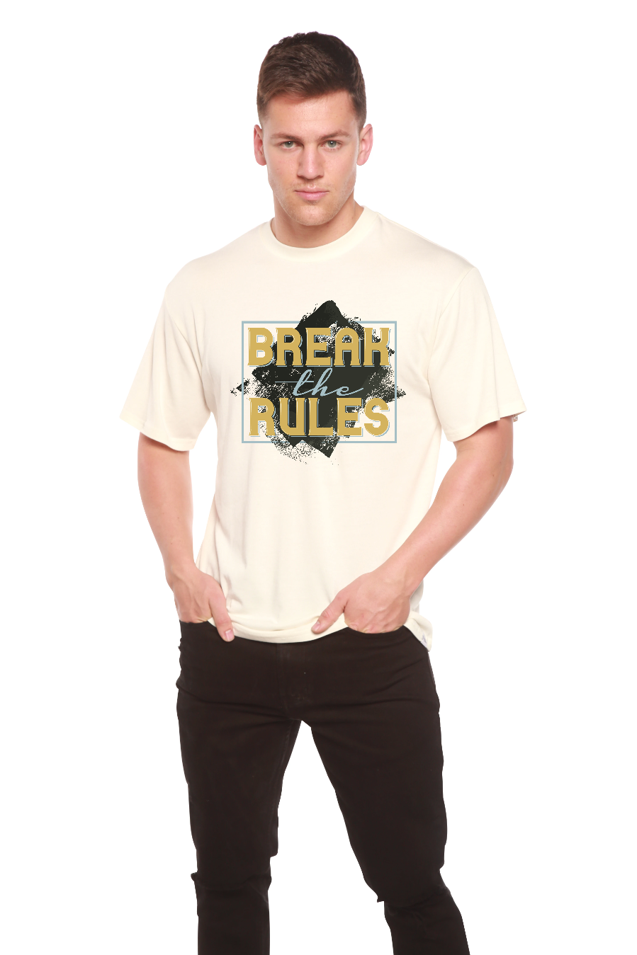 Break the Rules men's bamboo and organic cotton short sleeve graphic t-shirt