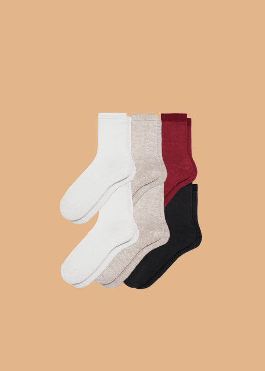 6-Pack Women's Hemp Crew Socks by Breevar