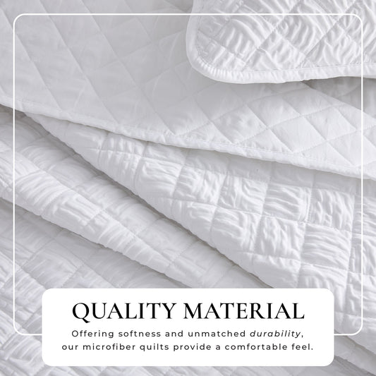 Diamond Embossed Quilt Set - Diamond Microsculpt Collection by Great Bay Home