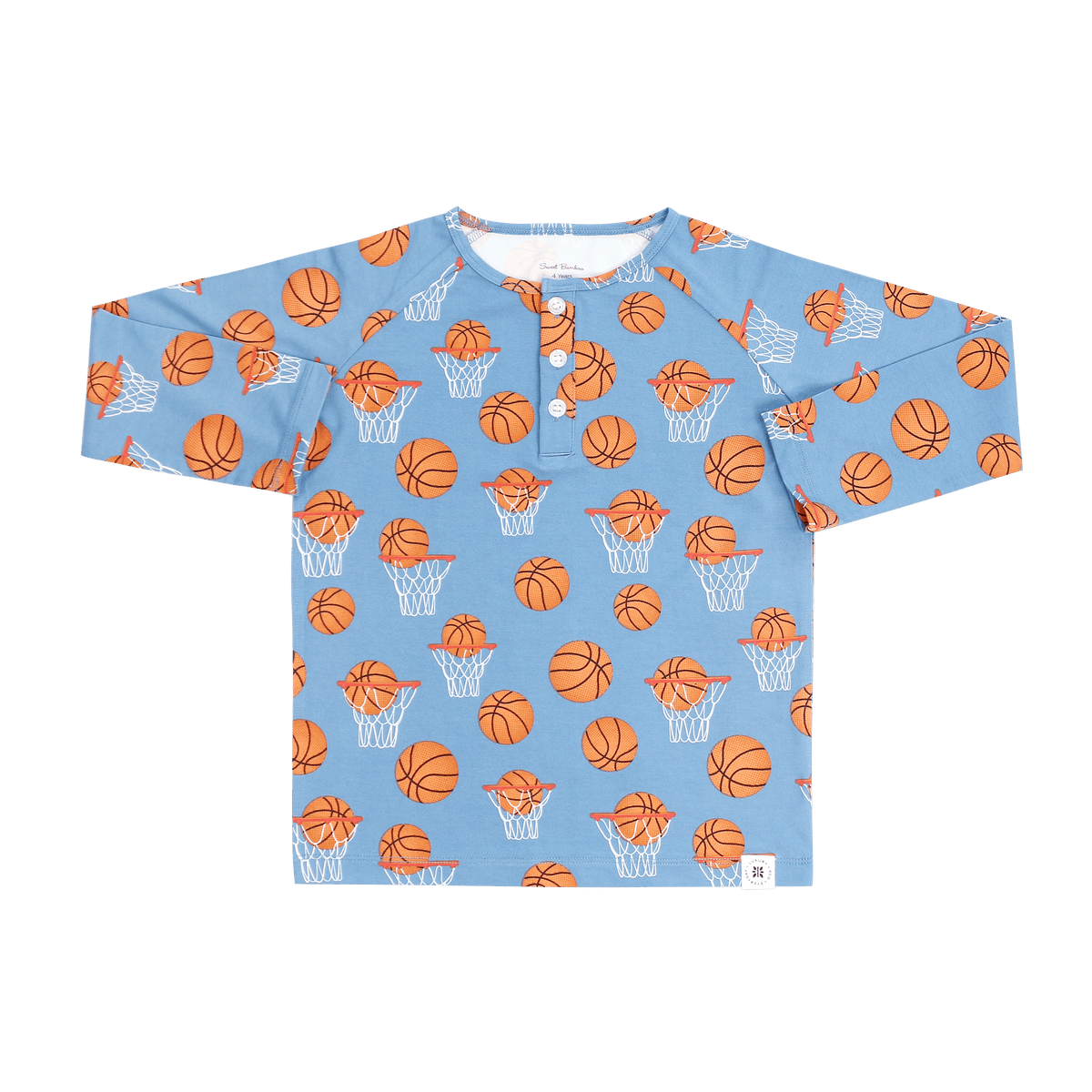 Raglan Henley Basketball Hoops by Sweet Bamboo