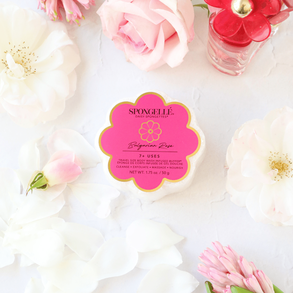 Bulgarian Rose | Daisy SpongetteBody Wash Infused BufferTorqelo.com