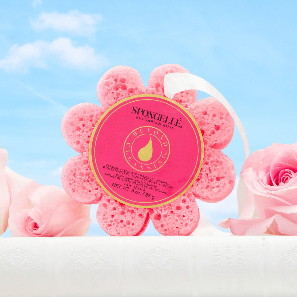 Bulgarian Rose | Wild Flower Bath SpongeBody Wash Infused BufferTorqelo.com