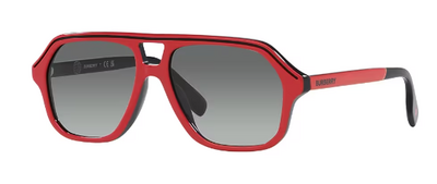 Burberry 4340 3963/11 Red Square Frame Sunglasses 50mm by Beauty Care Bag
