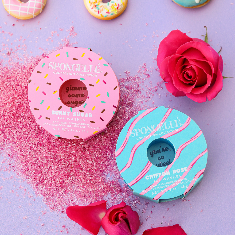 Burnt Sugar & Chiffon Rose Body Buffer SetBody Wash Infused BufferTorqelo.com