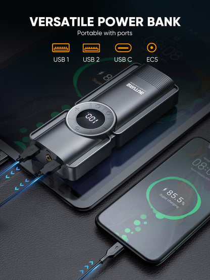 Buture Beta01 Palm-Sized Jump Starter with Air Compressor丨3500A Peak Power, Auto Shut-Off InflationJump StarterTorqelo.com