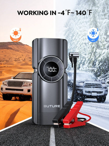 Buture Beta01 Palm-Sized Jump Starter with Air Compressor丨3500A Peak Power, Auto Shut-Off InflationJump StarterTorqelo.com