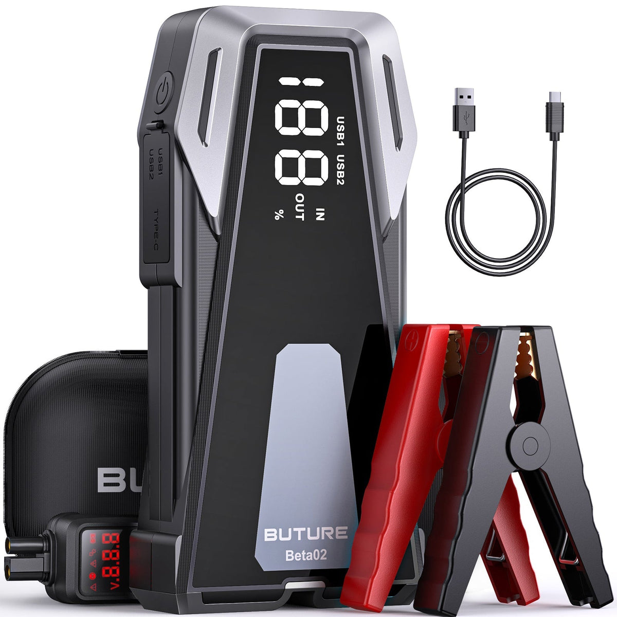 Buture Beta02 Car Jump Starter 2500A Peak丨21800mAh Power Bank, Lightweight DesignJump StarterTorqelo.com
