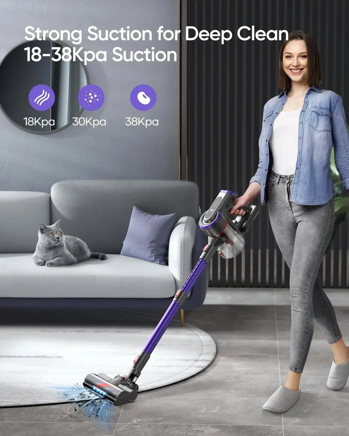 Buture JR400 Cordless Vacuum Cleaner | 400W 38KPAVacuum CleanerTorqelo.com