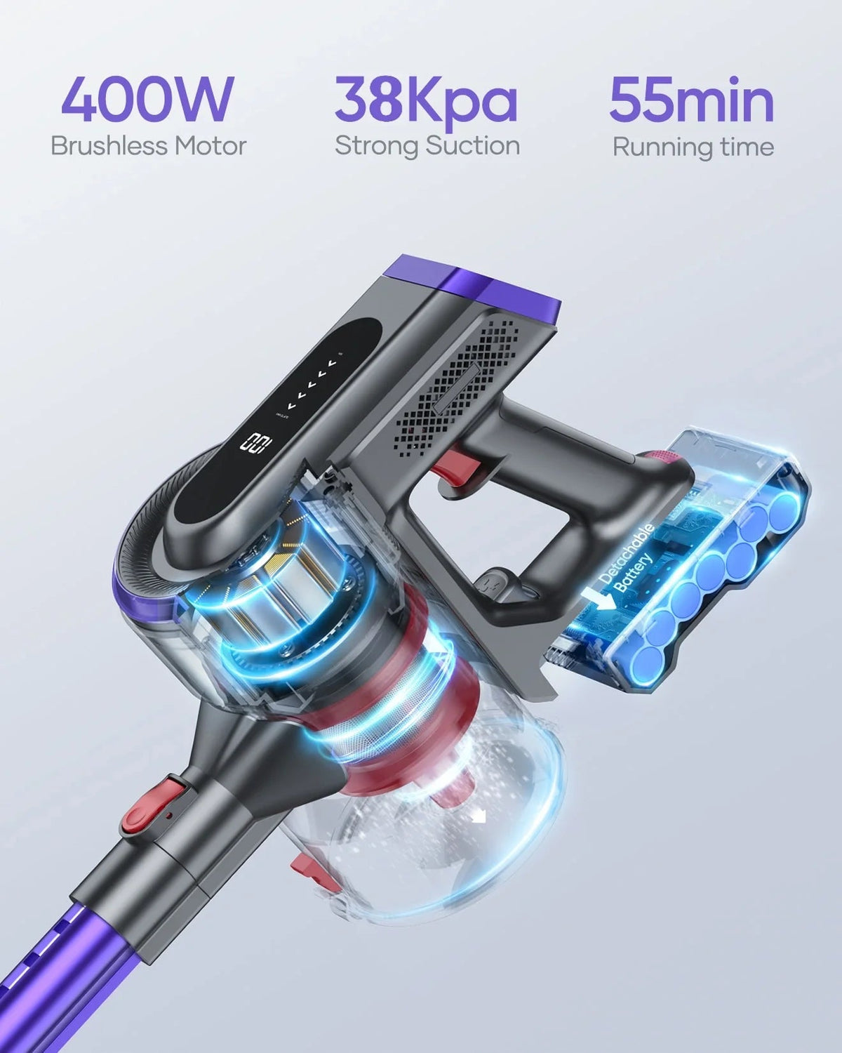 Buture JR400 Cordless Vacuum Cleaner | 400W 38KPAVacuum CleanerTorqelo.com