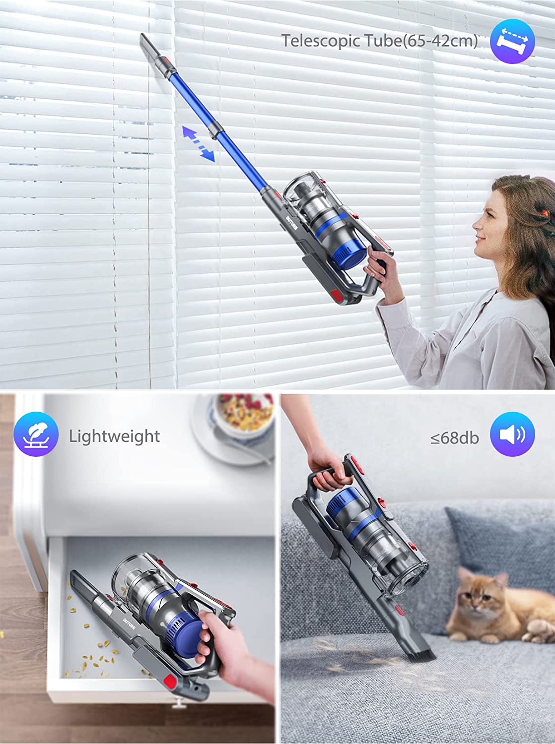 Buture JR500 Cordless Vacuum Cleaner | 450W 33KPAVacuum CleanerTorqelo.com