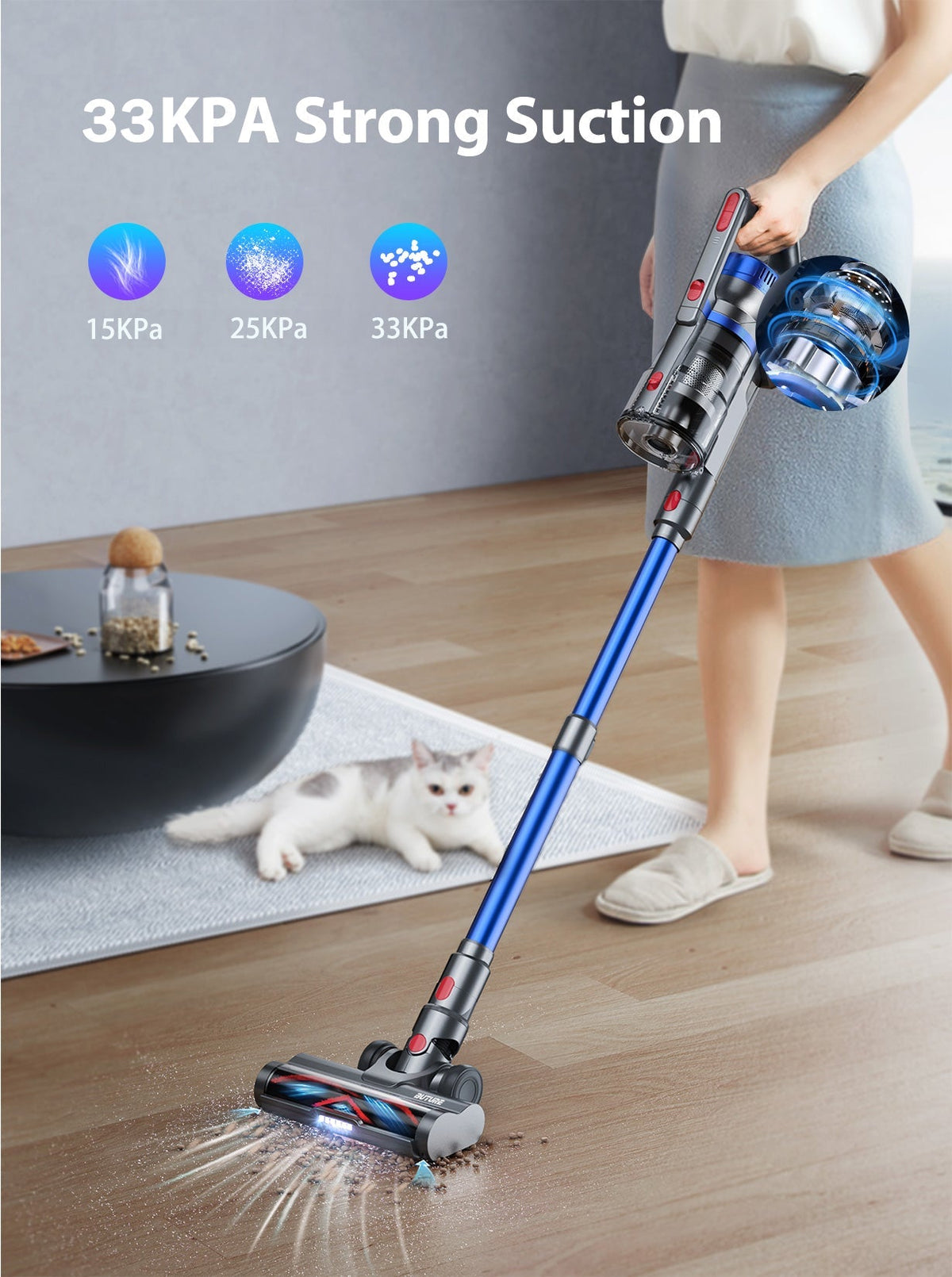Buture JR500 Cordless Vacuum Cleaner | 450W 33KPAVacuum CleanerTorqelo.com