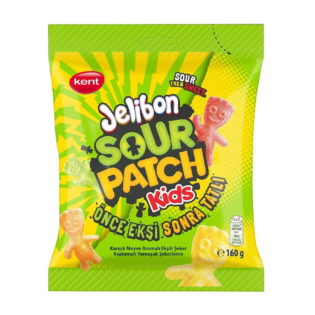 Jelibon Sour Patch Kids Sour Gummy Candy Soft Chews 160g by Beauty Care Bag