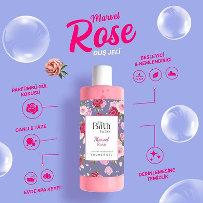The Bath Factory Marvel Rose Hydrating Shower Gel 400 ml by Beauty Care Bag
