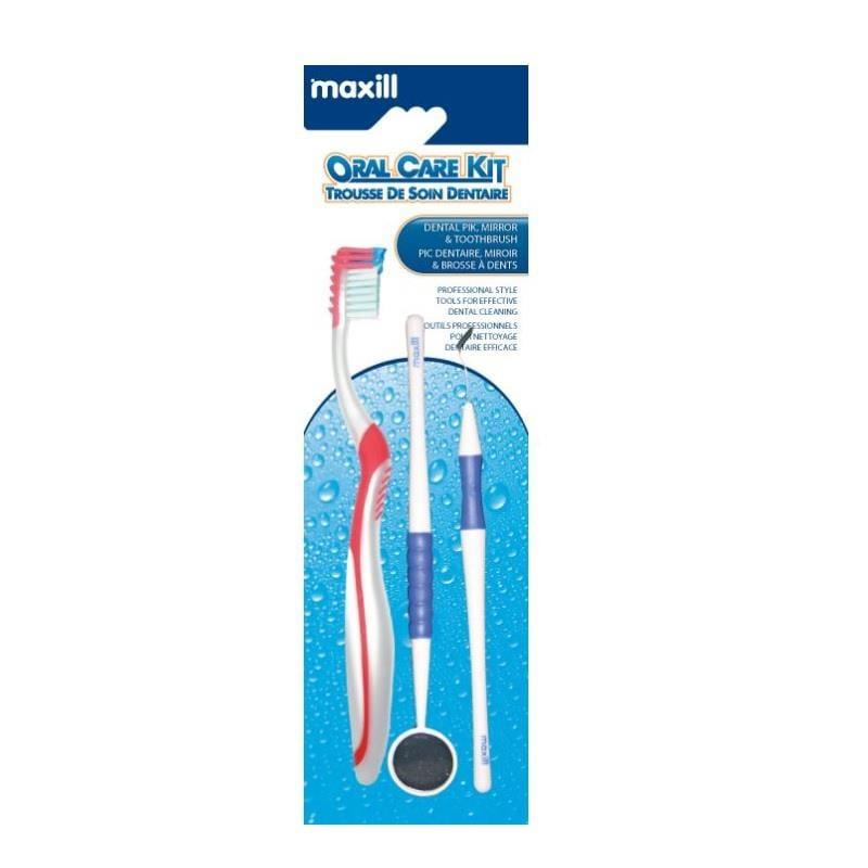 Maxill Oral Care Kit: Complete Dental Hygiene Set with Pick, Mirror & Toothbrush for Enhanced Teeth Cleaning by Beauty Care Bag