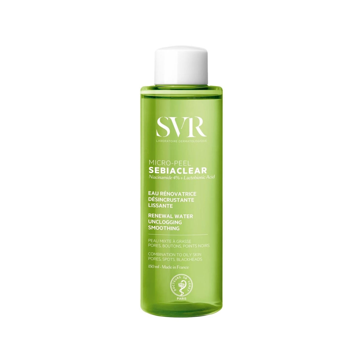 SVR Sebiaclear Micro Peel: Pore Tightening Toner with Salicylic & Niacinamide for Blackhead & Acne Treatment, Refining & Exfoliating Skin Texture by Beauty Care Bag
