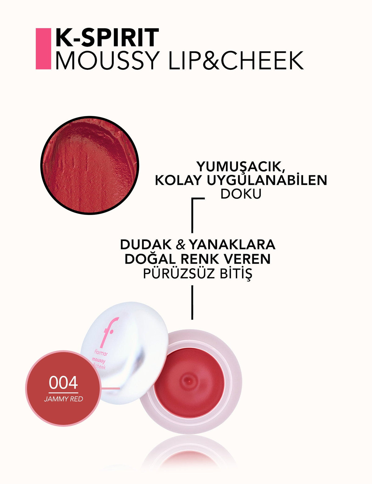 Flormar K-Spirit Moussy Lip & Cheek Velvet Tint by Beauty Care Bag