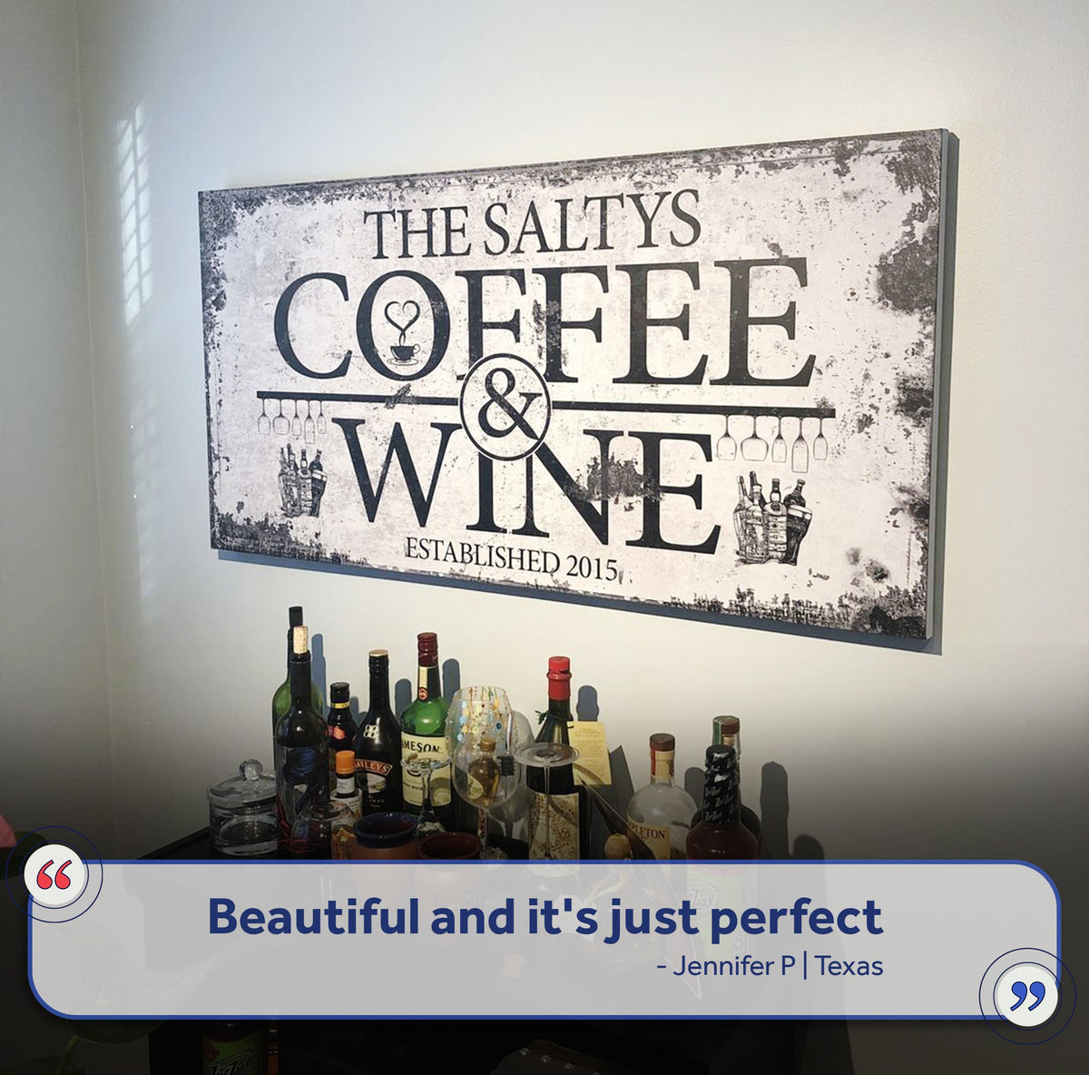 Coffee and Wine Sign by Tailored Canvases