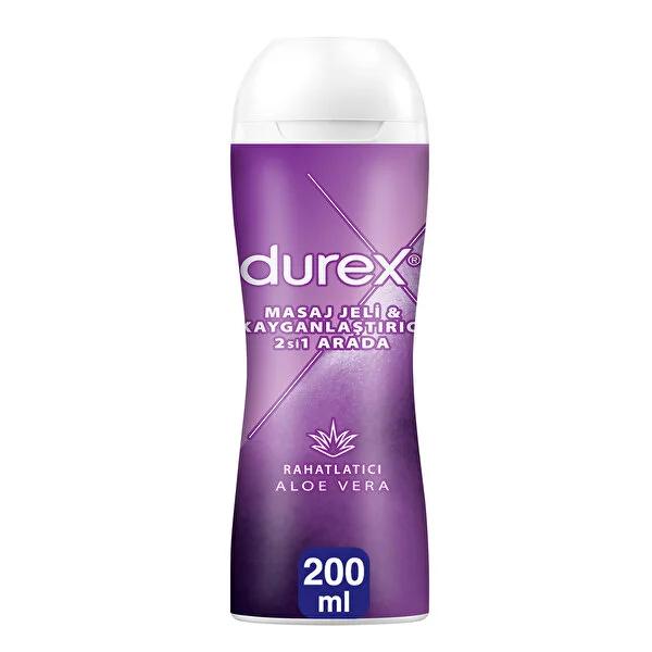 Durex Aloe Vera 2-in-1 Massage Gel & Lubricant: Soothing, Dermatologically Tested & Condom Compatible, 6.76 fl oz by Beauty Care Bag