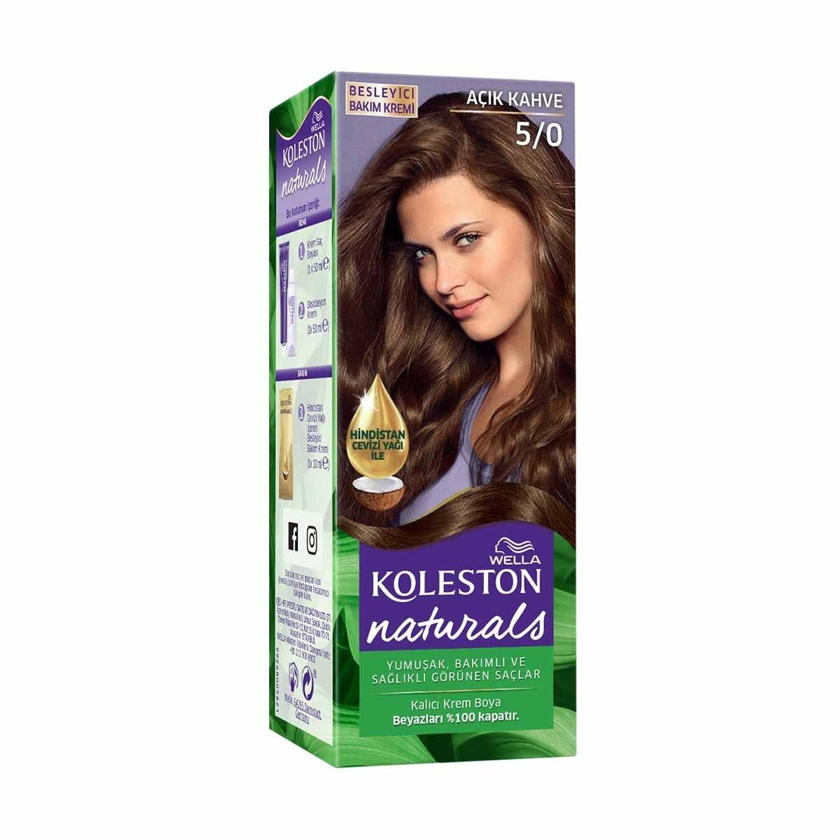 Wella Koleston Naturals Light Brown Hair Dye: Gray Coverage, Coconut Oil, & Long-Lasting Color by Beauty Care Bag