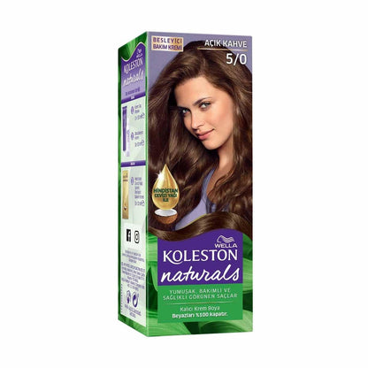 Wella Koleston Naturals Light Brown Hair Dye: Gray Coverage, Coconut Oil, & Long-Lasting Color by Beauty Care Bag