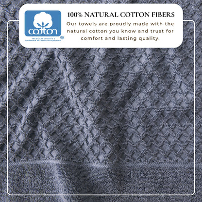 Cotton Diamond Waffle Weave Bath Towel Set - Grayson Collection by Great Bay Home