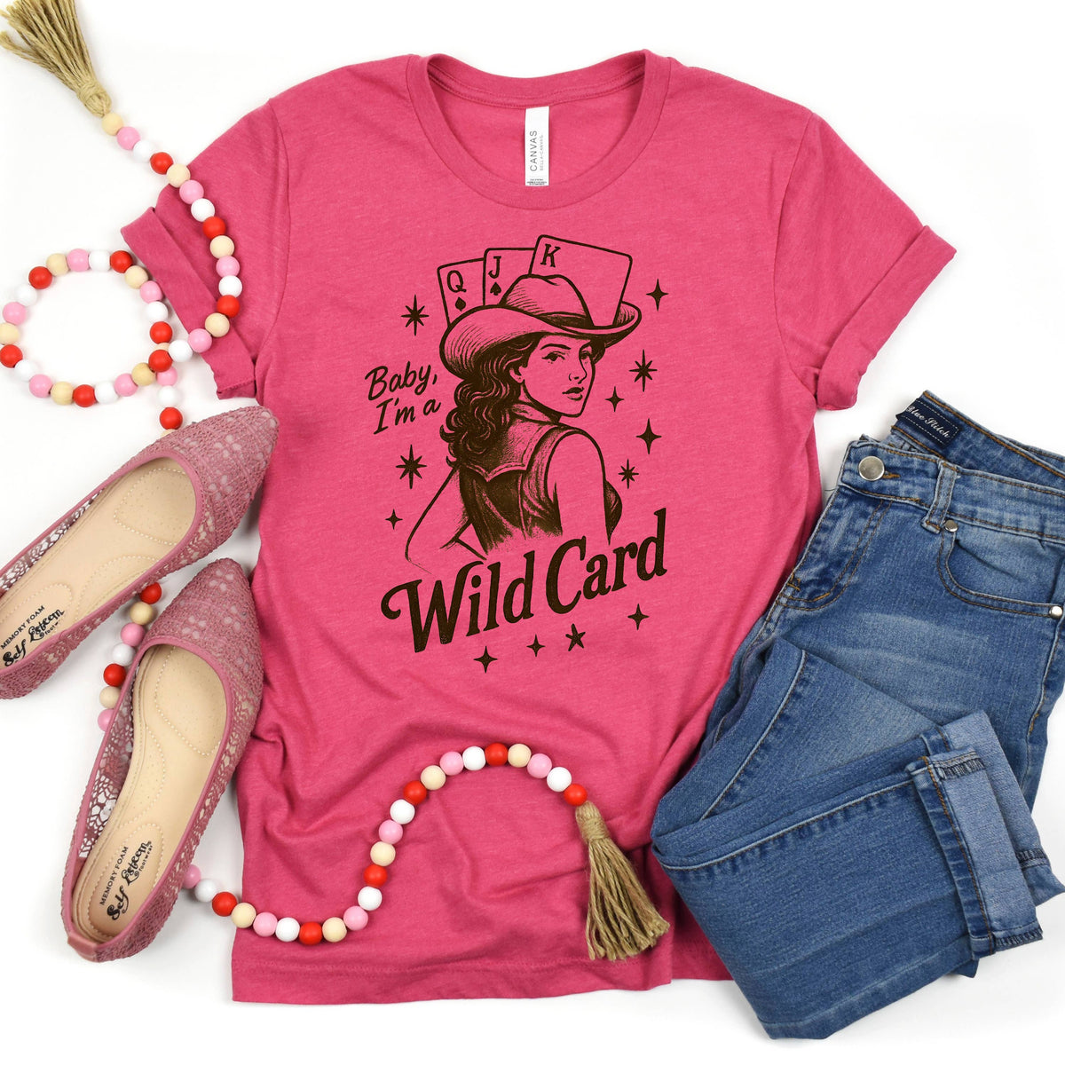 Baby, I'm a Wild Card Graphic Tee | Retro Western Cowgirl by Joyful Moose