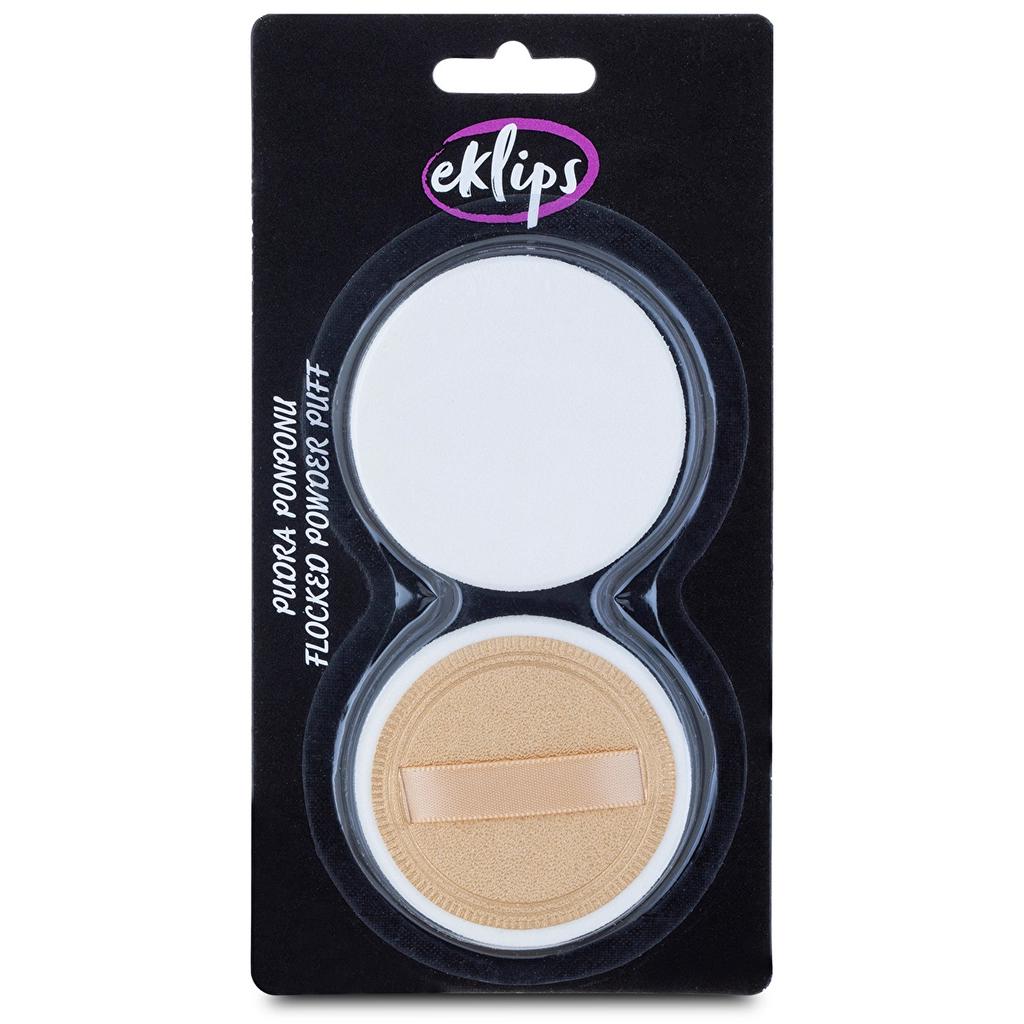Eklips Powder Puff Set for Flawless Makeup Application 2 Count by Beauty Care Bag