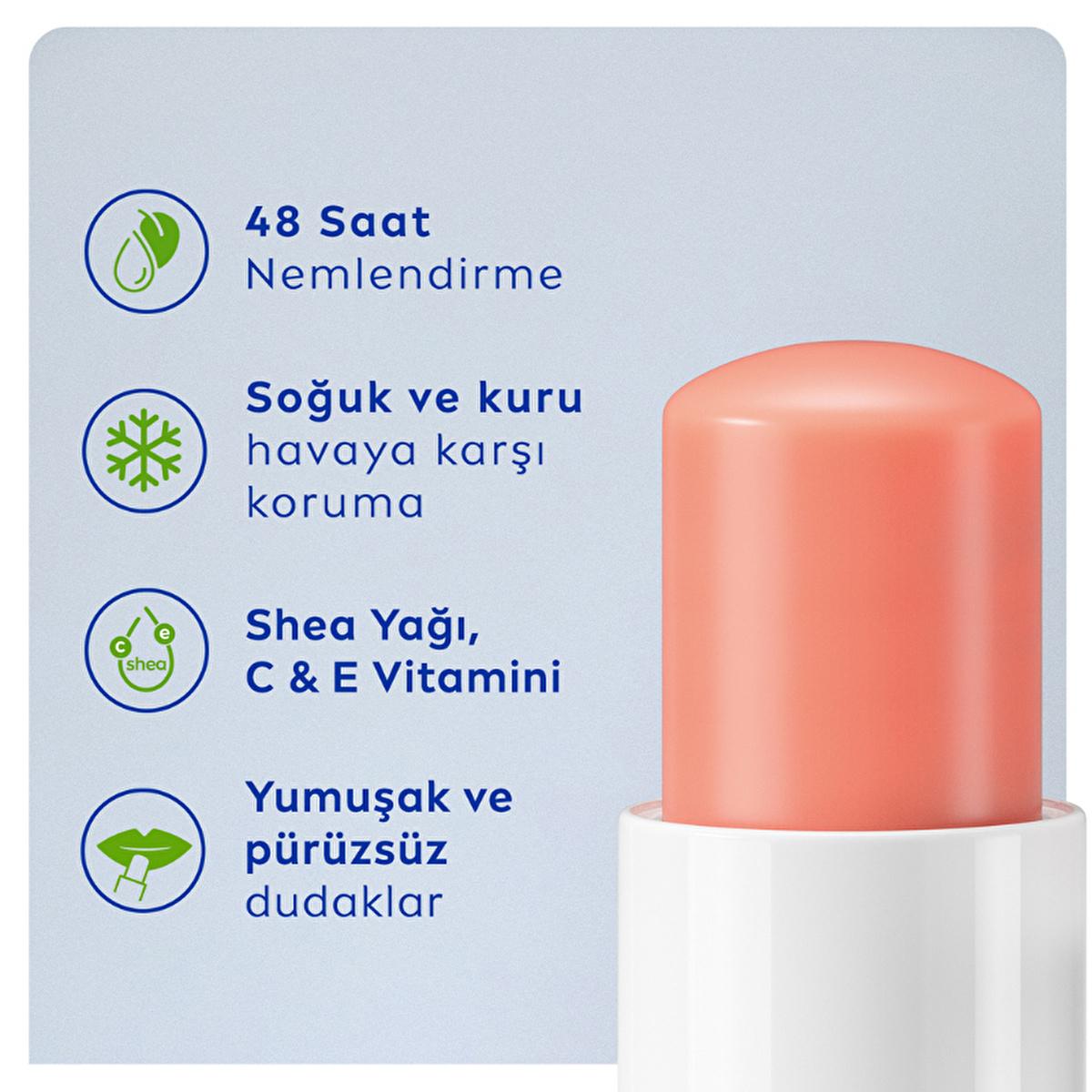 Nivea Lip Care Balm - 24 Hour Moisturizing Shimmering Lip Balm by Beauty Care Bag