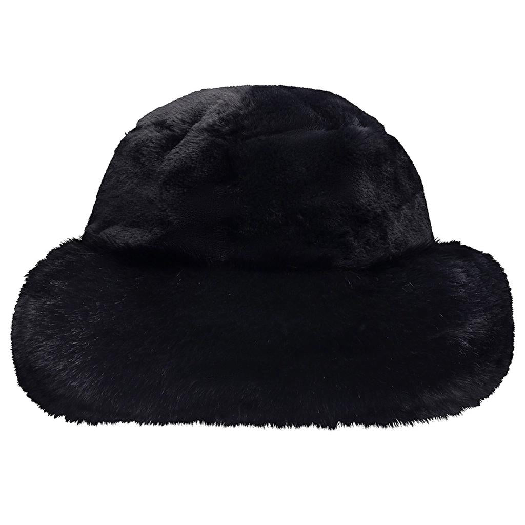 Eklips Black Plush Bucket Hat for Cozy Winter Style by Beauty Care Bag