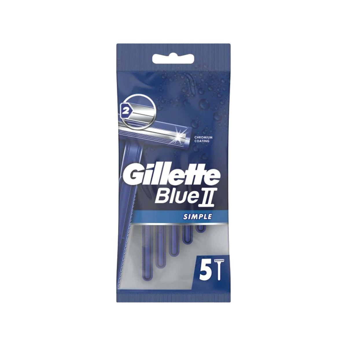 Gillette Blue2 Simple Razor Blades 5-Pack - Affordable Shaving Solution for Men and Women by Beauty Care Bag