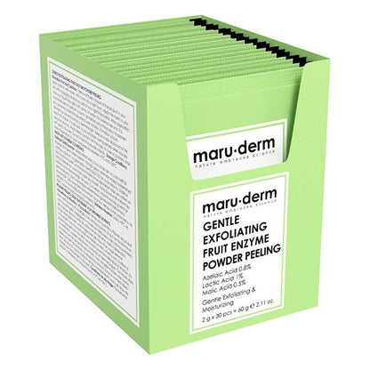 Maruderm: Gentle Facial Exfoliating Powder with Azelaic, Lactic & Malic Acid - Reduce Blemishes, Renew Skin (30 Packets) by Beauty Care Bag