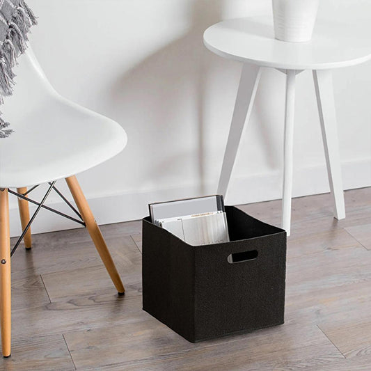Homing - Multi-Purpose Felt Storage Basket with Handle, Collapsible Closet Organizer, 9.45 x 9.45 x 9.45 inches by Beauty Care Bag