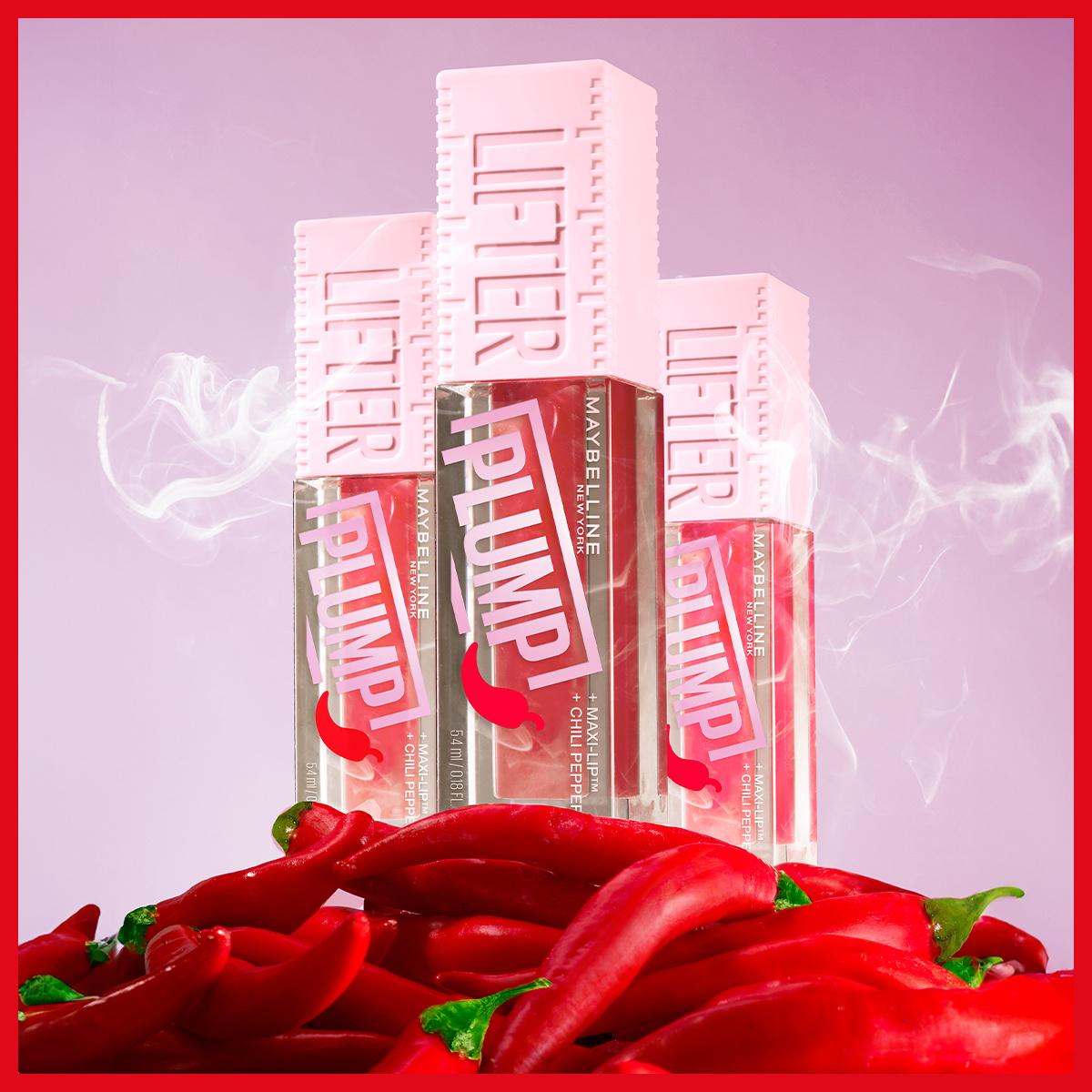 Maybelline New York Lifter Plump Lip Gloss 006 Hot Chili - Instantly Plumps Lips, Long-Lasting Effect, Non-Sticky by Beauty Care Bag