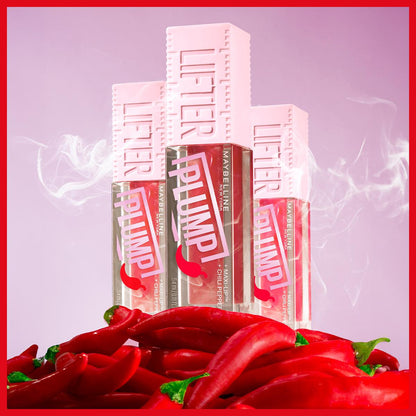 Maybelline New York Lifter Plump Lip Gloss 006 Hot Chili - Instantly Plumps Lips, Long-Lasting Effect, Non-Sticky by Beauty Care Bag