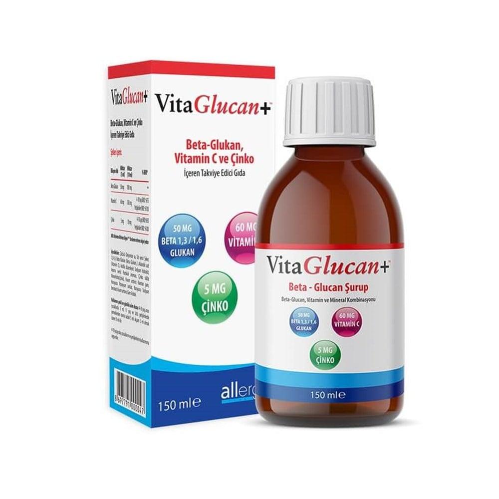 VitaGlucan Beta Glucan Syrup 150ml - Immune System Support Supplement for Children and Adults by Beauty Care Bag