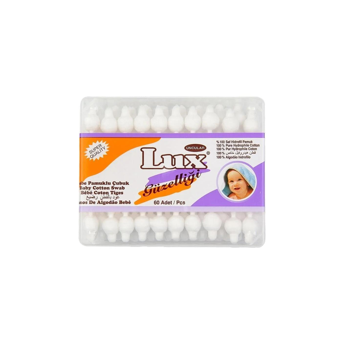 Lux Baby Cotton Buds with Safety Bulb Design 60 Count by Beauty Care Bag