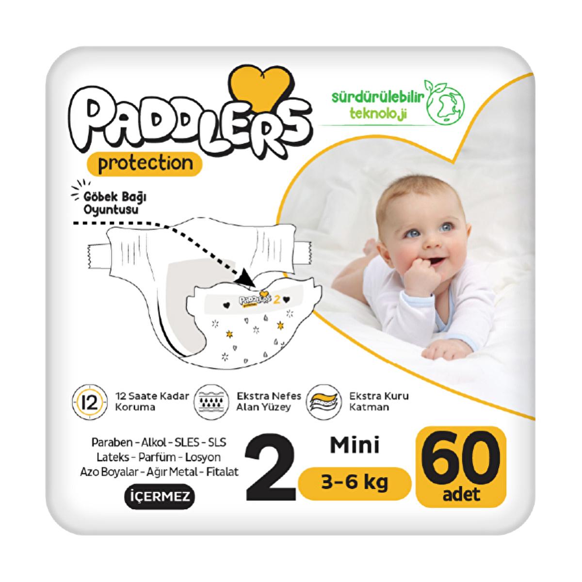 Paddlers Protection Eco-Friendly Baby Diapers Size 2 (3-6 Kg) - Soft, Absorbent, and Sustainable Newborn Diapers by Beauty Care Bag