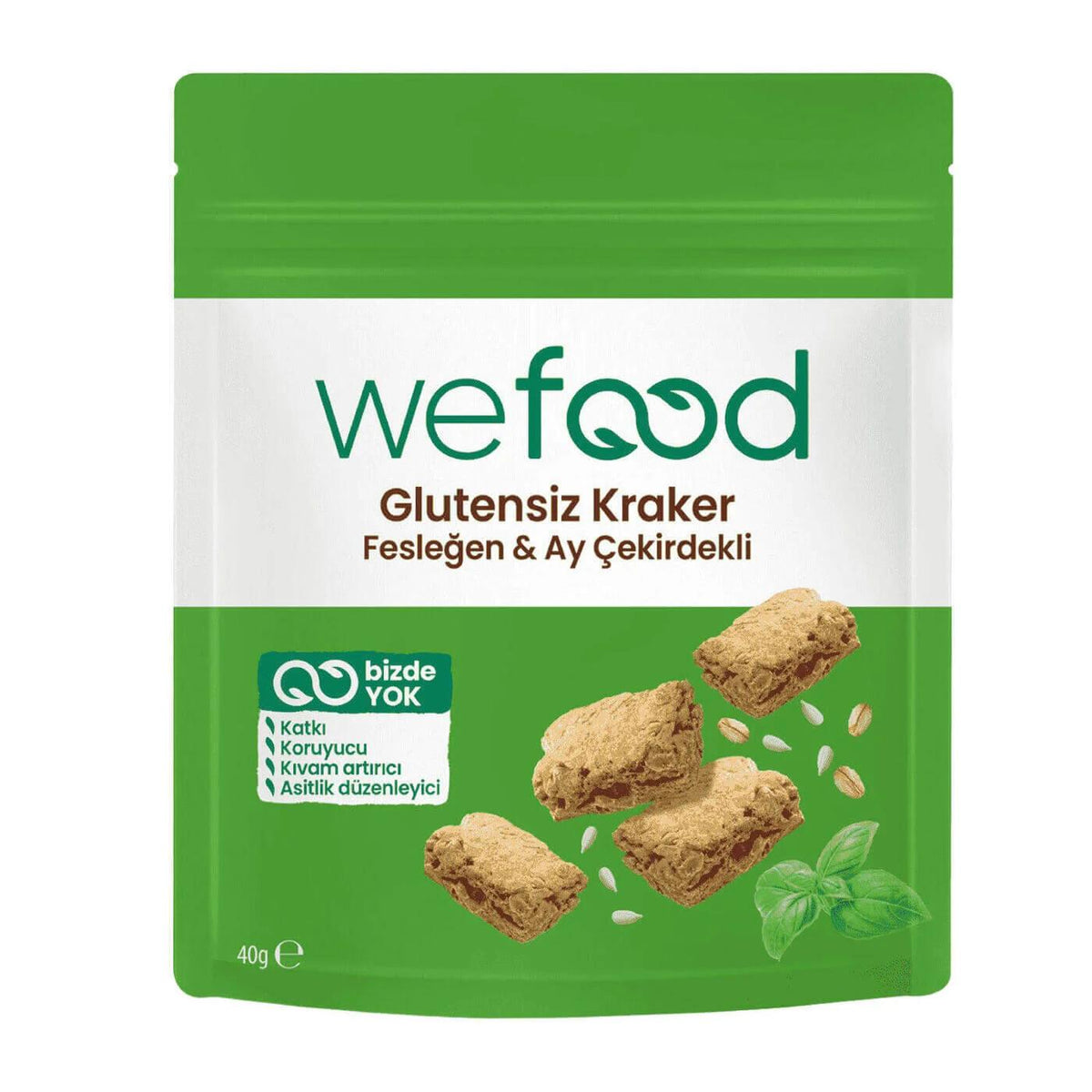 Wefood Basil Crackers with Crispy Herbs 40g by Beauty Care Bag