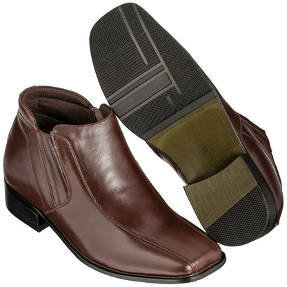 CALDEN Brown Leather Zipper Boots - 3.2 Inches - K99805-1BootsTorqelo.com