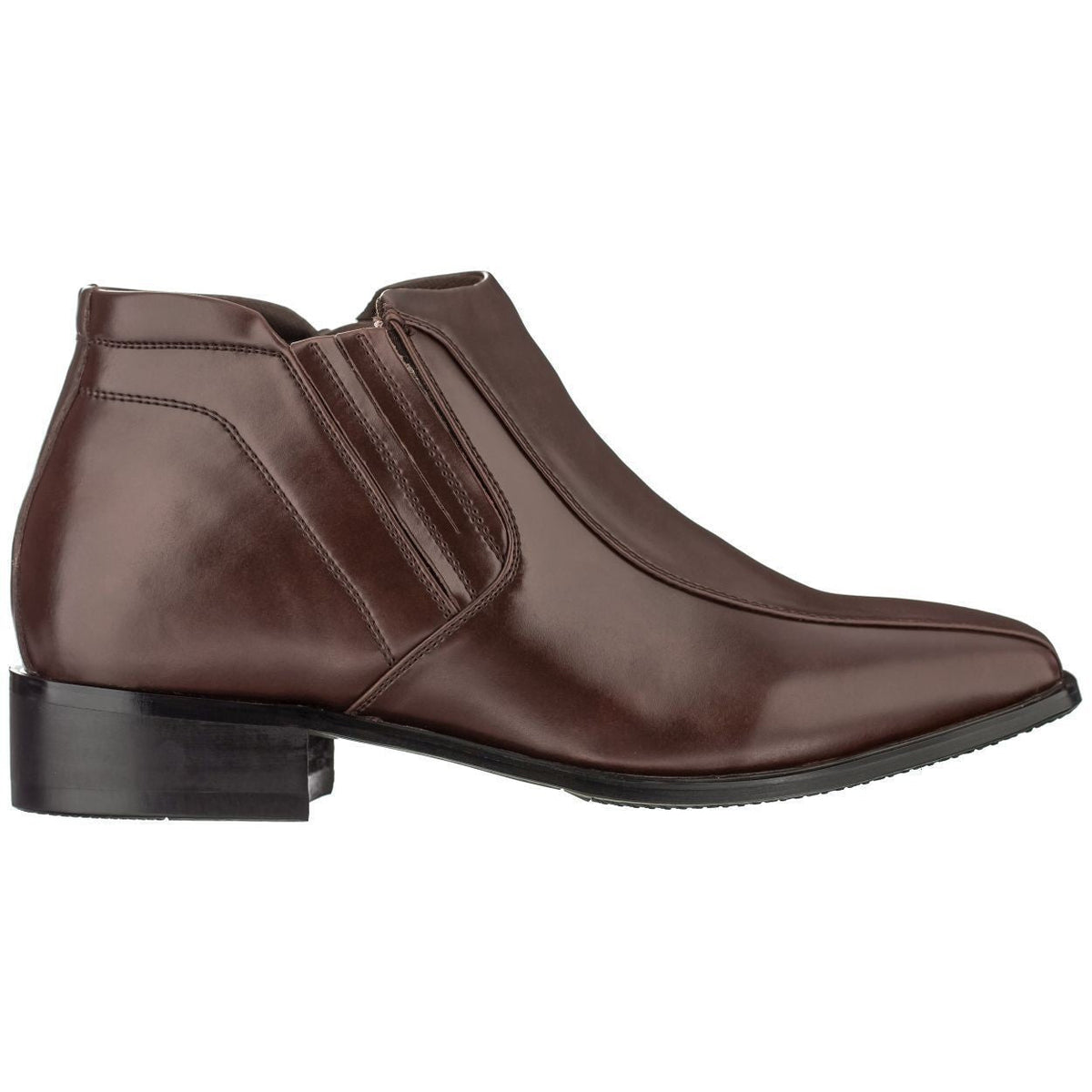 CALDEN Brown Leather Zipper Boots - 3.2 Inches - K99805-1BootsTorqelo.com
