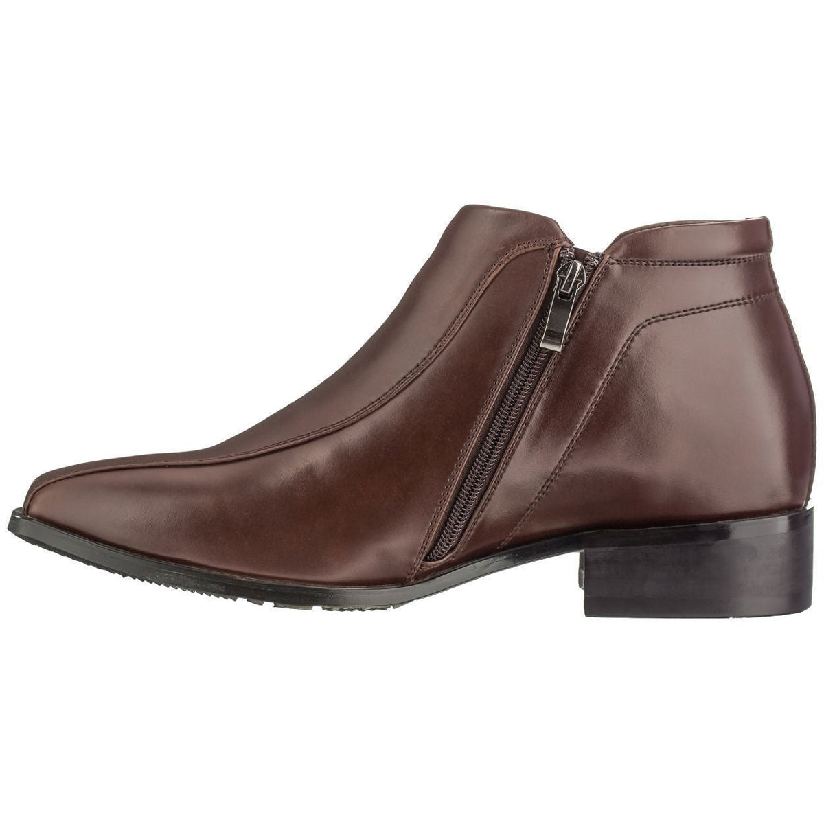 CALDEN Brown Leather Zipper Boots - 3.2 Inches - K99805-1BootsTorqelo.com